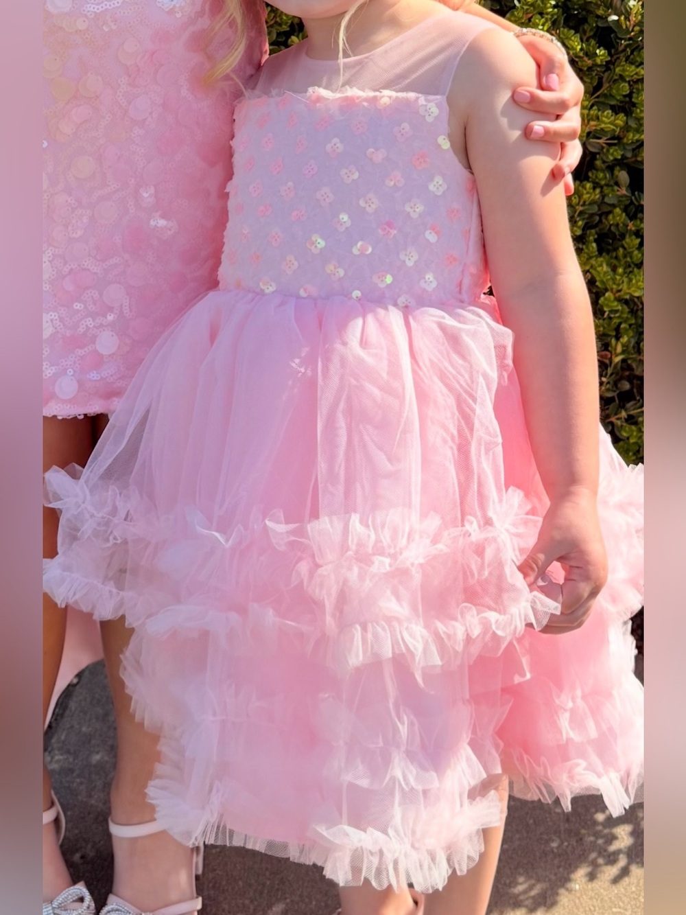 Rare Editions Pink Tulle Ruffle Party Dress